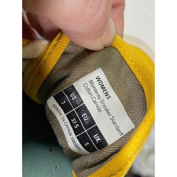Seavees Monterey Canvas Sneaker Womens Sz 7 Mustard Yellow Lace Up Low Top - Picture 14 of 15